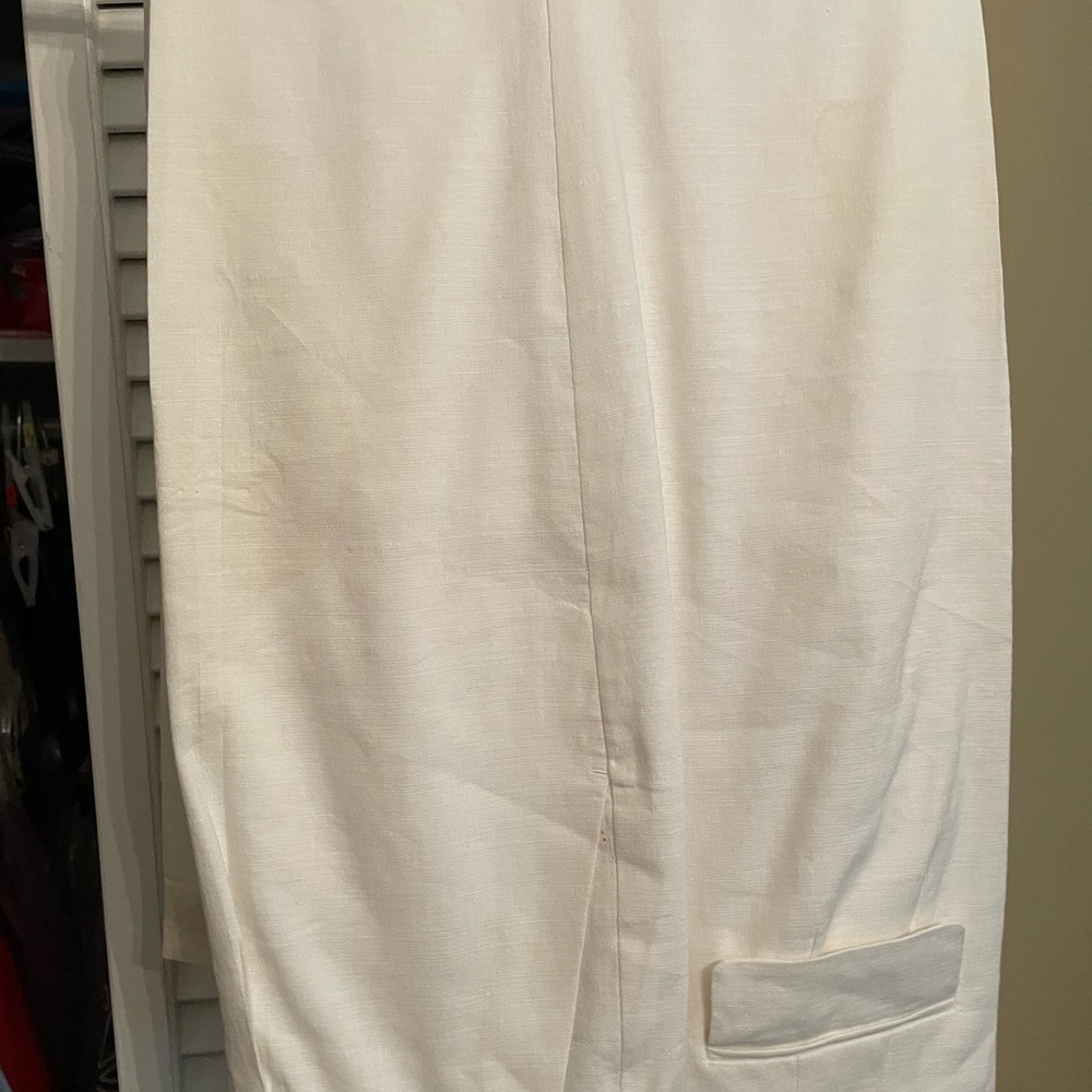 Talbots white linen slacks